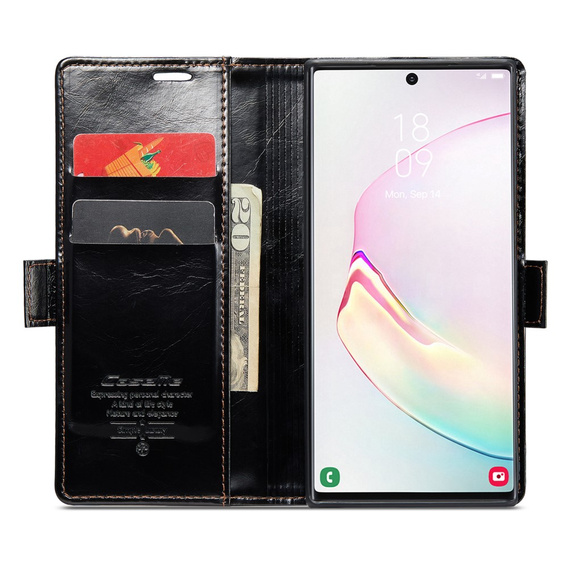 θήκη CASEME για Samsung Galaxy Note 10 Plus, Waxy Textured, μαύρη