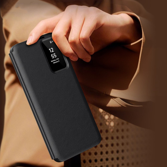 Αναδιπλούμενη θήκη για Samsung Galaxy S23 Ultra, Smart View Wallet, μαύρη