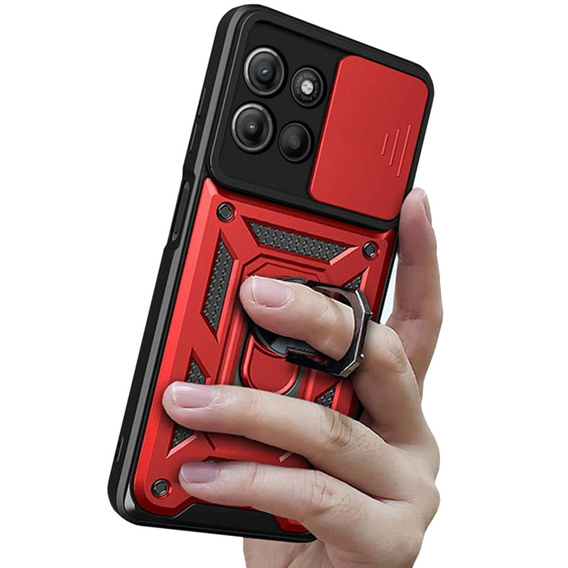Θήκη για Motorola Moto G15 / Motorola Moto G15 Power, CamShield Slide, κόκκινη