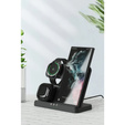 Ασύρματο φορτιστή 3 σε 1 QI γρήγορο για Samsung S25 S24 S23 Galaxy Watch Buds Σταθμός μαύρο