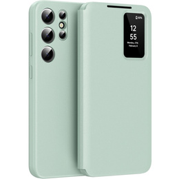 Αναδιπλούμενη θήκη για Samsung Galaxy S25 Ultra, Smart View Wallet, πράσινη