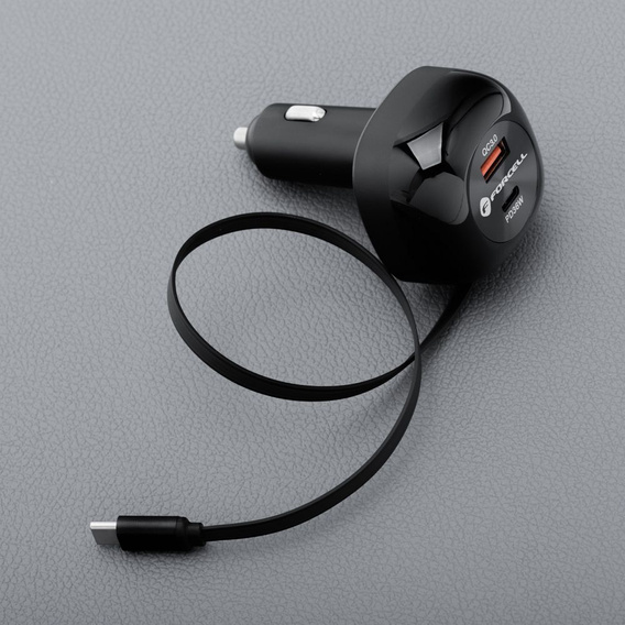 Φορτιστής αυτοκινήτου Forcell F-Energy Alu με καλώδιο USB-C 75 W
