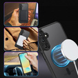 Θήκη για Samsung Galaxy S24 FE, για MagSafe, ERBORD Μatt Case, μαύρη + Γυαλί οθόνης