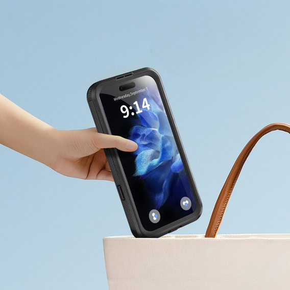 Αδιάβροχη θήκη IP68 για iPhone 16 Plus, SHELLBOX MagSafe, μαύρη