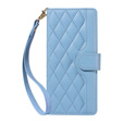 θήκη πτερύγιο για Xiaomi Redmi Note 14 Pro 5G / Xiaomi Redmi Note 14 Pro+ 5G / Xiaomi Poco X7 5G, Rhombus Crossbody Leather, μπλε