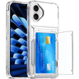 Θήκη για iPhone 16, Card Holder Kickstand, διαφανής