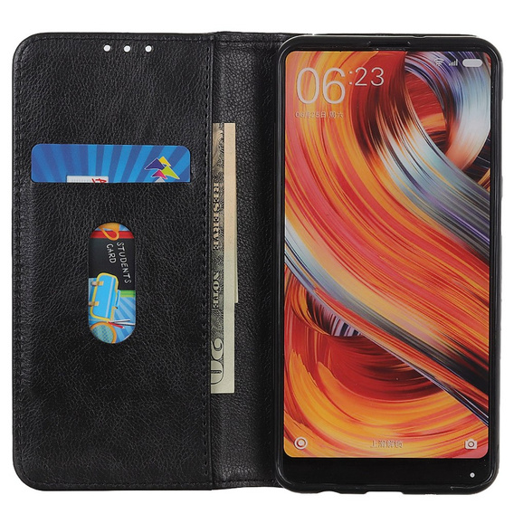 Θήκη για Xiaomi Redmi Note 13 Pro 4G, Wallet Litchi Leather, μαύρη