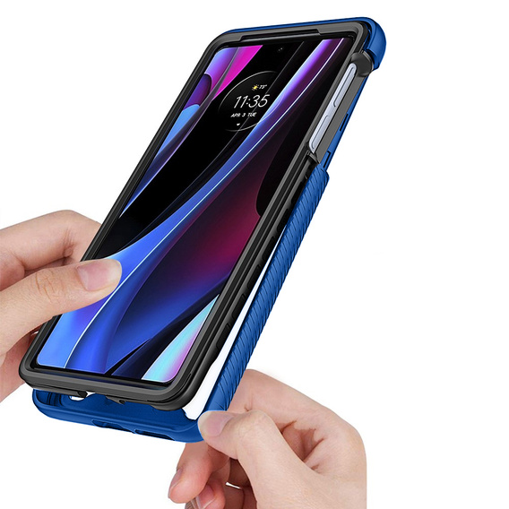 Θήκη για Motorola Edge 30 Pro, Shockproof, με μεμβράνη, μπλε