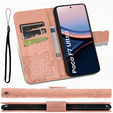 Θήκη με πτερύγιο για Xiaomi Poco F7 Ultra, Butterfly, ροζ rose gold