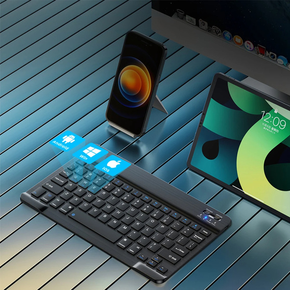 Θήκη + πληκτρολόγιο Apple iPad Pro 11" 5 gen. 2024, Leather Pen Slot TouchPad, μαύρη