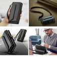 θήκη CASEME για Samsung Galaxy A55 5G, RFID Leather Wallet, με λουράκι ώμου, μαύρη