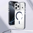 Θήκη για iPhone 17 Pro, για MagSafe, με βάση, διάφανη με μπλε ένθετα