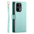 Θήκη με πτερύγιο για Oppo Reno 13 5G, Wallet Zipper Pocket, μέντας