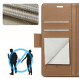 Θήκη για Xiaomi 14T Pro, ERBORD Glossy Litchi, πορτοφόλι με πτερύγιο, καφέ