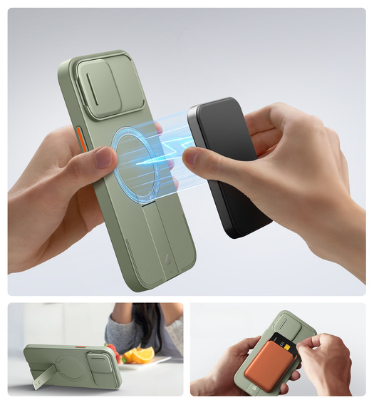 Θήκη για iPhone 13 / 14, Suritch Shockproof, για MagSafe, πράσινη