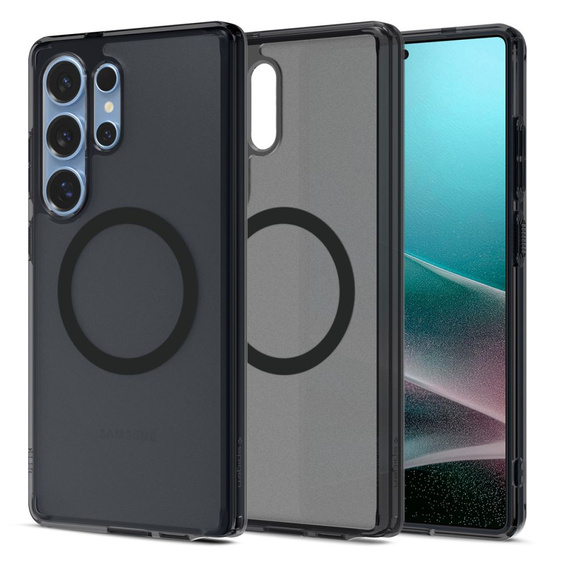 Θήκη MagSafe Spigen για Samsung Galaxy S25 Ultra, Ultra Hybrid, ματ / μαύρο + Μετριασμένο γυαλί 9H