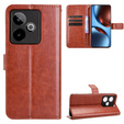 Θήκη με πτερύγιο για Realme GT 7 / 7T, Crazy Horse Wallet, καφέ