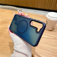 Θήκη για Samsung Galaxy S21 FE, για MagSafe, ERBORD Μatt Case, ναυτικό μπλε + Γυαλί οθόνης