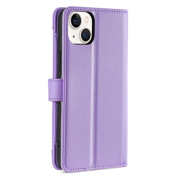 Θήκη με πτερύγιο για iPhone 14, Wallet Zipper Pocket, μωβ