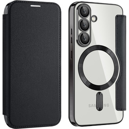 Θήκη με πτερύγιο για Samsung Galaxy S25+ Plus, RFID Wallet MagSafe CamShield, μαύρη