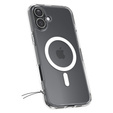 Θήκη MagSafe Spigen για iPhone 16 Plus, Ultra Hybrid, διαφανής / λευκή + Μετριασμένο γυαλί 9H