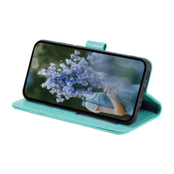 Θήκη με πτερύγιο για Motorola Moto E13, Mandala Flower, πράσινη