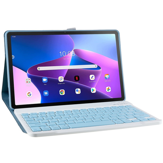Θήκη + πληκτρολόγιο Lenovo Tab M10 Plus Gen 3 TB-125F TB-128F, μπλε
