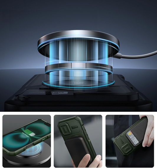 Θωρακισμένη θήκη για iPhone 16, Dexnor CamProtect MagSafe, πράσινη