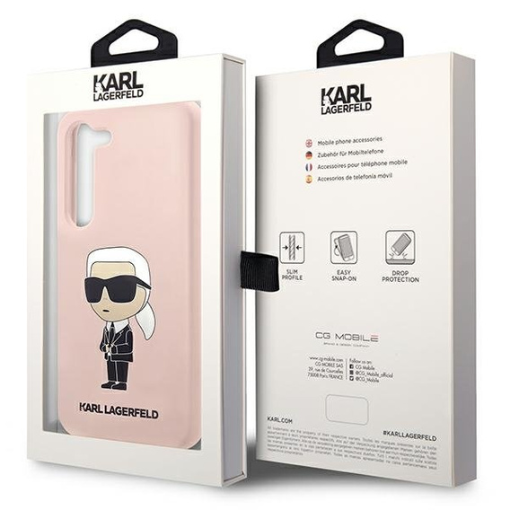 Karl Lagerfeld Θήκη για Samsung Galaxy S23+ Plus, Silicone Ikonik, ροζ