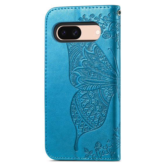 Θήκη με πτερύγιο για Google Pixel 8A, Butterfly, μπλε