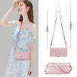 θήκη πτερύγιο για Samsung Galaxy S25 Edge, Rhombus Crossbody Leather, ροζ rose gold