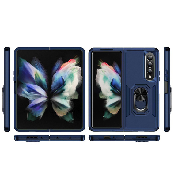 θωρακισμένη θήκη για do Samsung Galaxy Z Fold 4 5G, Nox Case Ring, μπλε