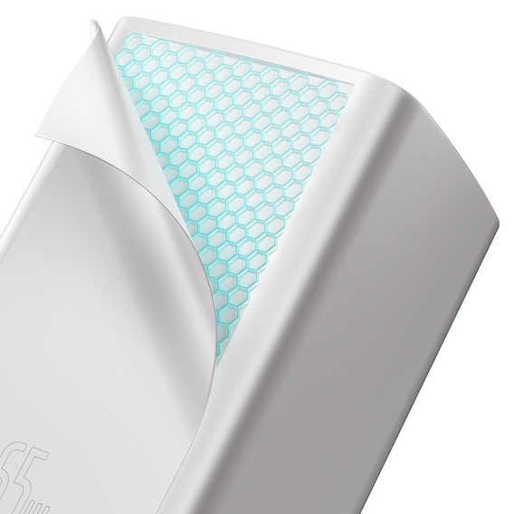 Baseus GaN2 Lite 65 W USB-C + USB-A φορτιστής δικτύου, λευκό (ΕΕ)