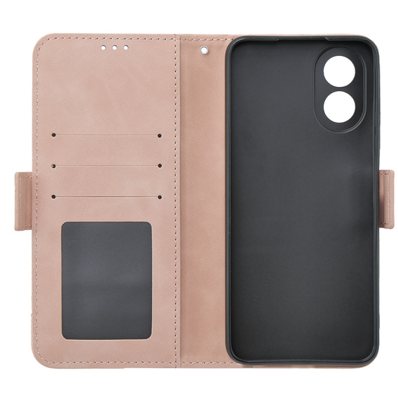 Θήκη με πτερύγιο για Oppo A38 4G / Oppo A18 4G, Card Slot, ροζ