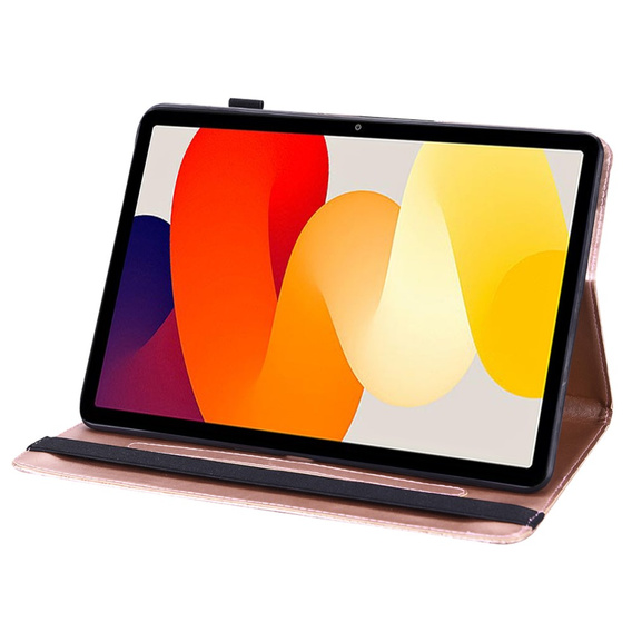 θήκη με πτερύγιο για Xiaomi Redmi Pad SE 11", flower, ροζ