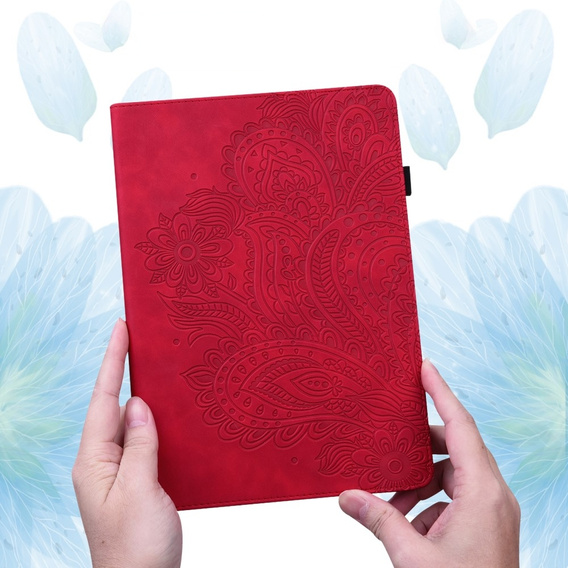 θήκη με πτερύγιο για Xiaomi Redmi Pad SE 11", flower, κόκκινη