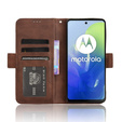 Θήκη με πτερύγιο για Motorola Moto E14, Card Slot, καφέ