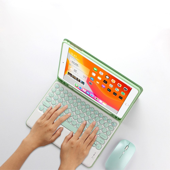 Θήκη + πληκτρολόγιο iPad Pro 11 2021 / 2018, iPad Air 10.9 4 2020 / 5 2022, Pen Slot, πράσινη