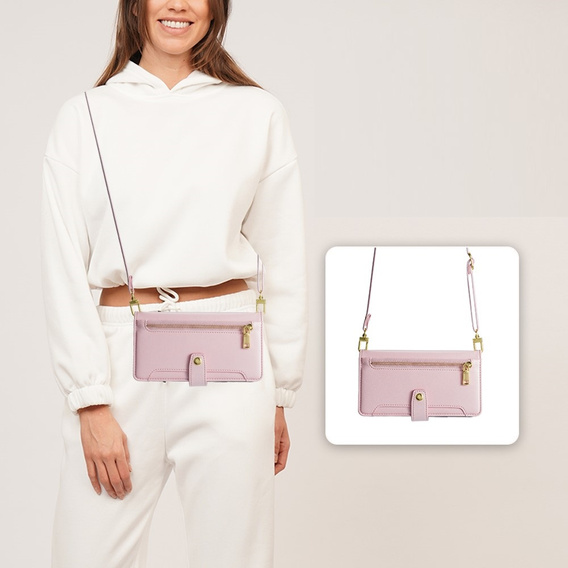 Θήκη με πτερύγιο για Xiaomi Redmi Note 13 Pro+, Wallet Zipper Pocket, ροζ