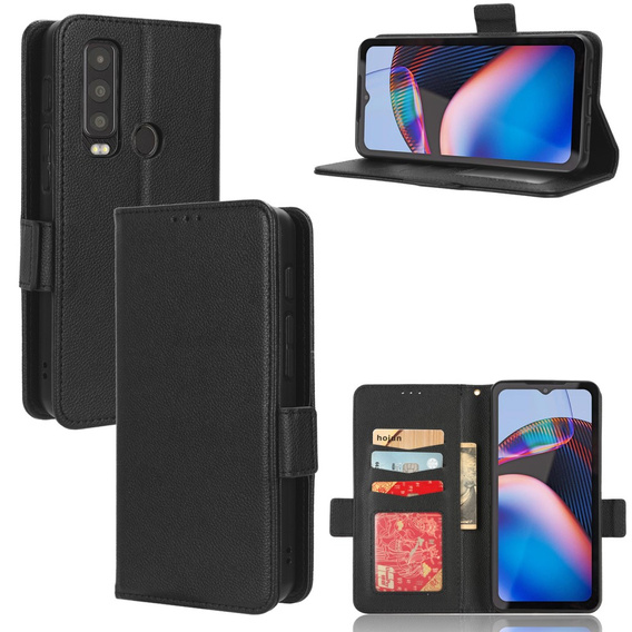 Θήκη με πτερύγιο για Cat S75 5G, Wallet Litchi Magnet, μαύρη