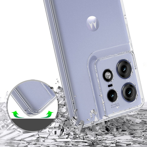 Θήκη για Motorola Edge 50 Pro 5G, Fusion Hybrid, διαφανής