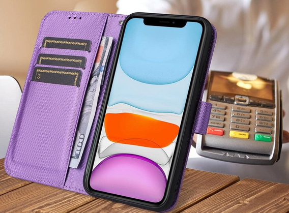 Θήκη με πτερύγιο για Oppo Reno 12 Pro, Wallet Smart Magnet, μωβ