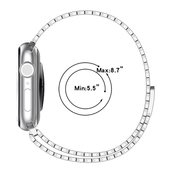 Ατσάλινο βραχιόλι για Apple Watch 1/2/3/4/5/6/7/8/SE/ULTRA 42/44/45/49 MM - ασημένια