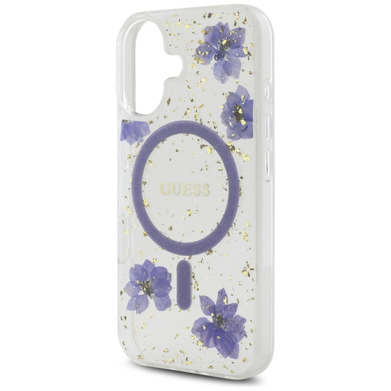Θήκη GUESS HC MagSafe Resin Flowers and Glitter για iPhone 16