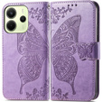 Θήκη με πτερύγιο για Xiaomi Redmi Note 14 4G, Butterfly, μωβ