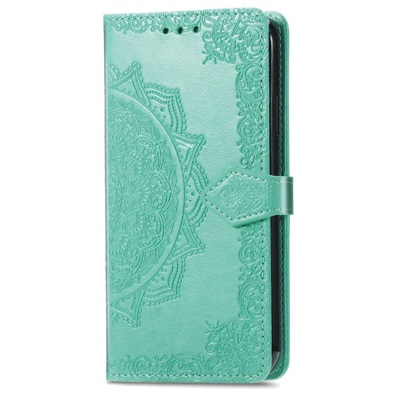 Θήκη με πτερύγιο για Motorola Edge 50 Pro, Mandala, πράσινη