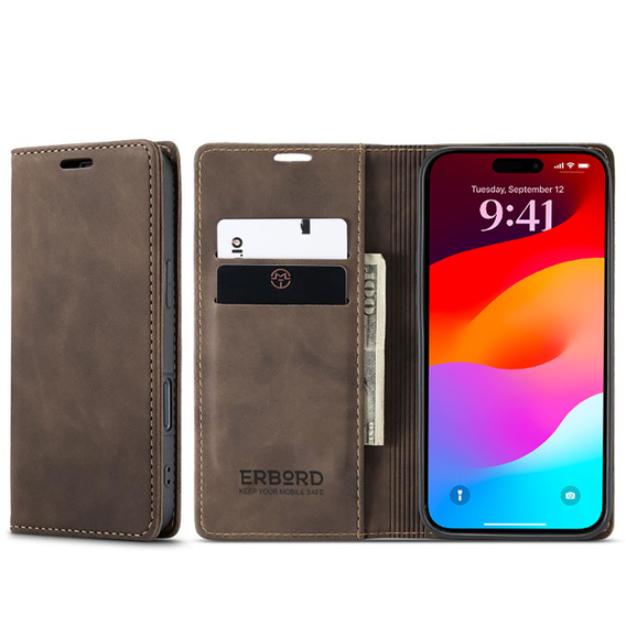 ERBORD Vintage θήκη πορτοφόλι με πτερύγιο για iPhone 17 Pro Max