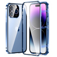 θήκη για το iPhone 14 Pro Max, Magnetic Dual Glass, μπλε