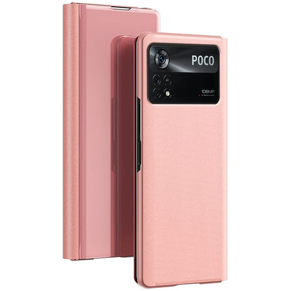 Θήκη για Xiaomi Poco X4 Pro 5G, Clear View, ροζ rose gold