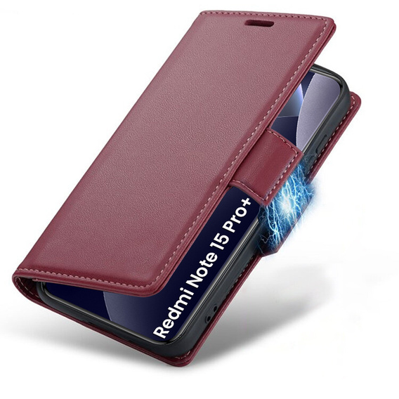 Θήκη με καπάκι ERBORD Glossy Litchi για Xiaomi Redmi Note 15 Pro Plus 5G / Poco M8 Pro 5G